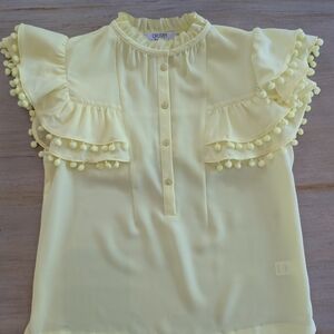 Crosby Yellow Ruffle Top